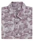 Camo Jacquard Button Down Shirt - Maroon